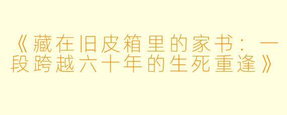 《藏在旧皮箱里的家书:一段跨越六十年的生死重逢》