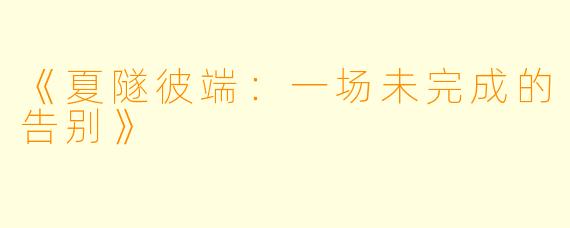 《夏隧彼端：一场未完成的告别》