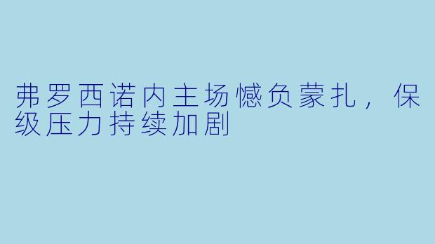 弗罗西诺内主场憾负蒙扎,保级压力持续加剧