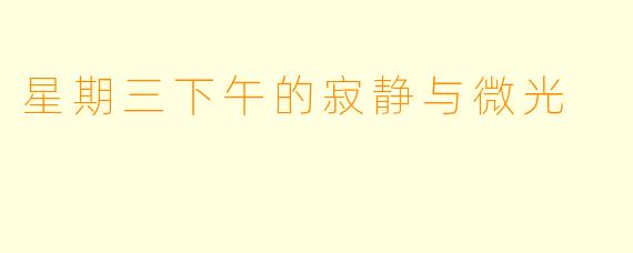 星期三下午的寂静与微光