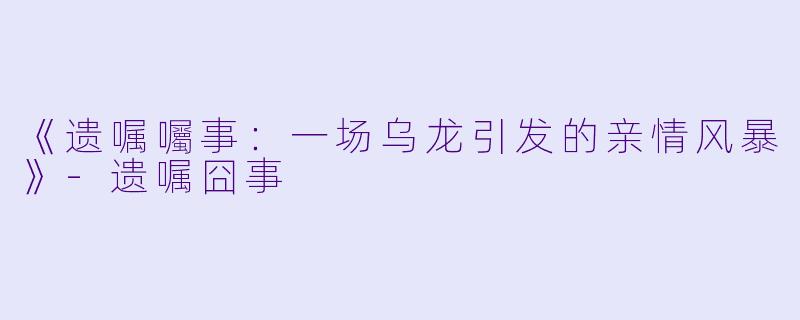 《遗嘱囑事：一场乌龙引发的亲情风暴》-遗嘱囧事
