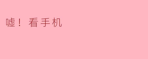 嘘！看手机——数字时代的注意力争夺战