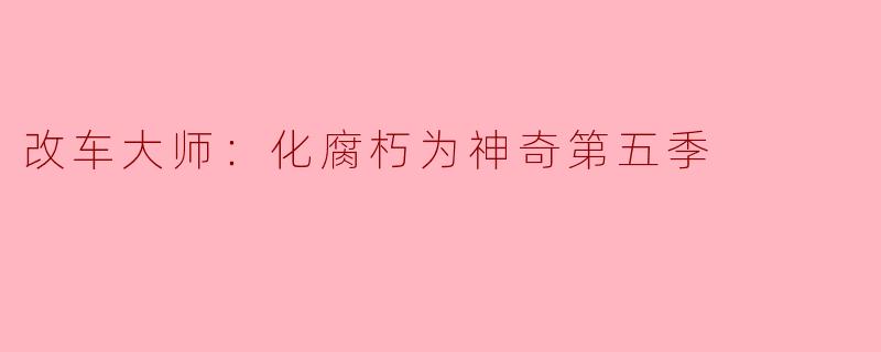 改车大师：化腐朽为神奇第五季