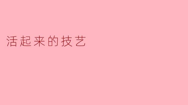 《活起来的技艺：在时光中呼吸的传统之美》