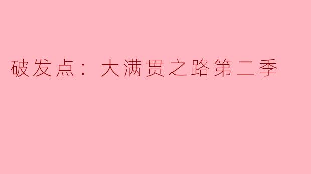 破发点：大满贯之路第二季