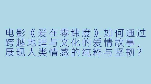 电影《爱在零纬度》如何通过跨越地理与文化的爱情故事，展现人类情感的纯粹与坚韧？