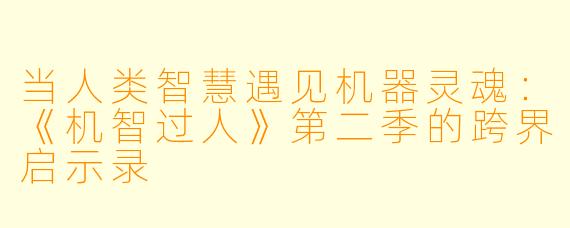 当人类智慧遇见机器灵魂：《机智过人》第二季的跨界启示录