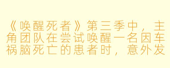 《唤醒死者》第三季中,主角团队在尝试唤醒一名因车祸脑死亡的患者时,意外发现其意识被困在一个由记忆碎片构成的循环梦境里。请问,这个梦境的核心漏洞是什么,团队又是如何利用它成功唤醒患者的?