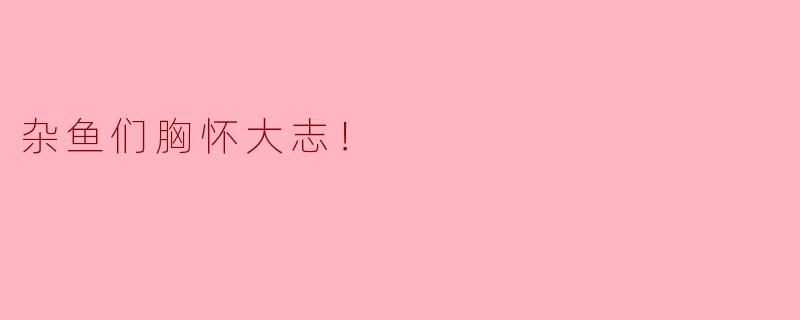 杂鱼们胸怀大志！